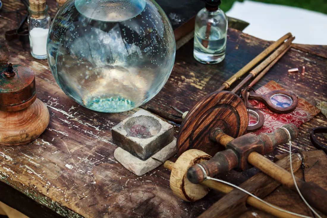 close-up-various-objects-wooden-table